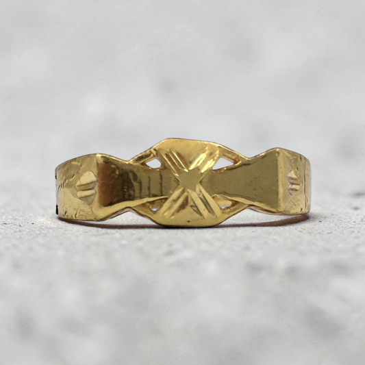 X-CROSS DESIGN GOLD LOOK MEN'S RING
