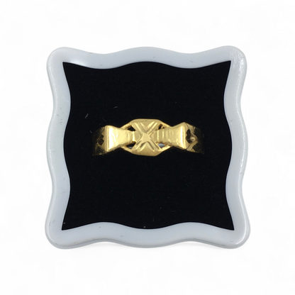 X-CROSS DESIGN GOLD LOOK MEN'S RING