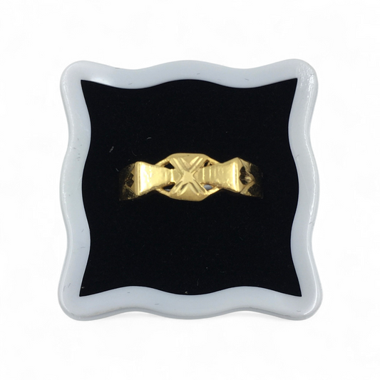 X-CROSS DESIGN GOLD LOOK MEN'S RING