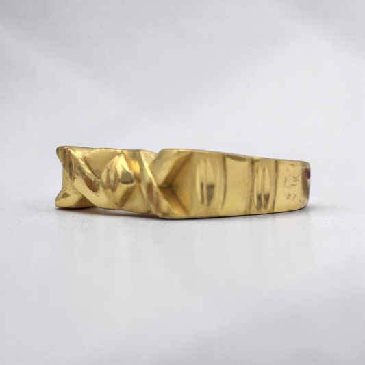 AURMEN TWISTED ROYAL GOLD MEN'S RING