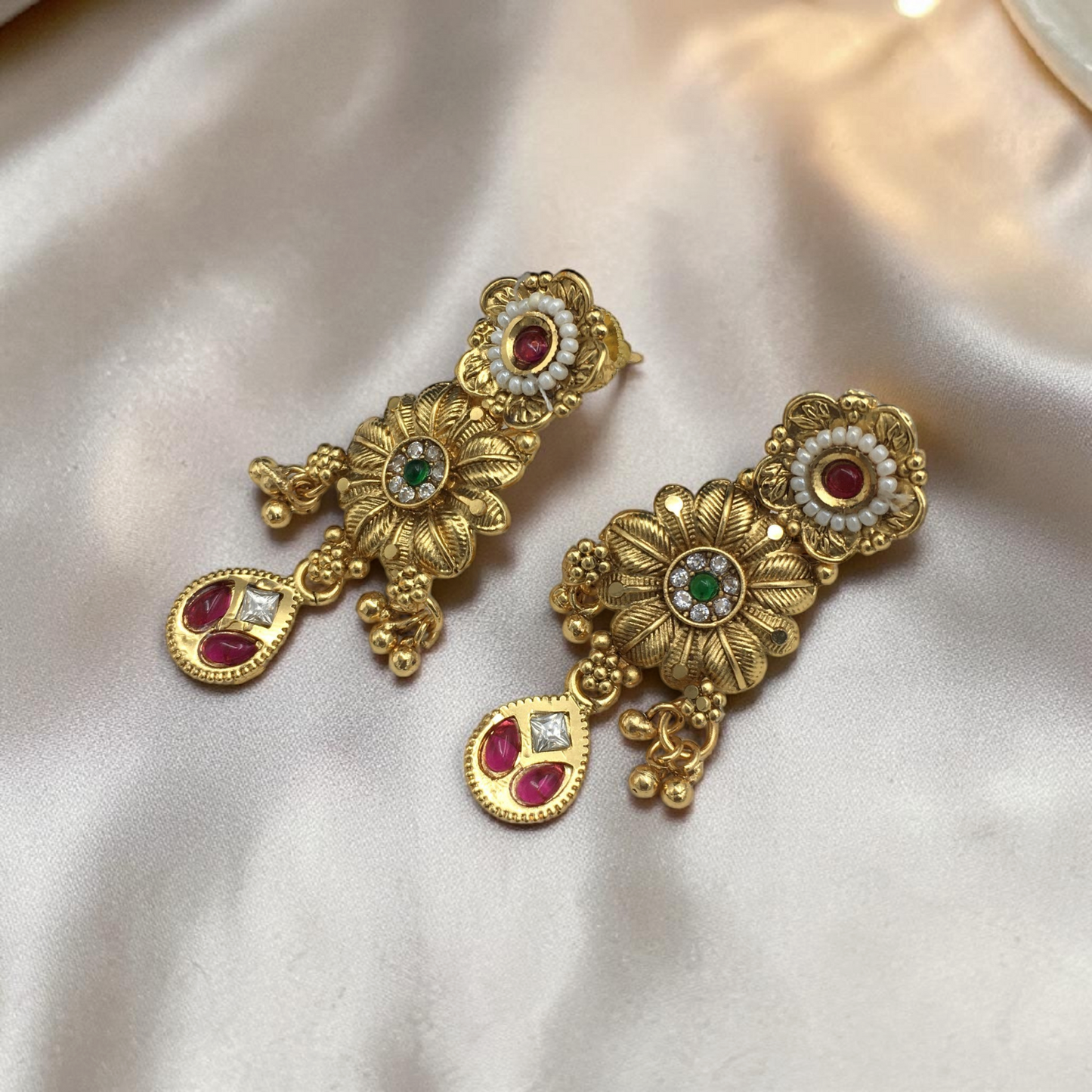 PREMIUM RAJWADI LAYERED NECKLACE SET