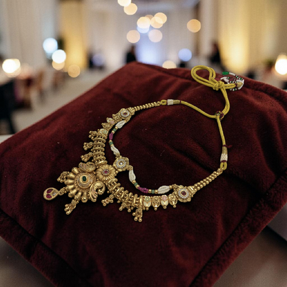 PREMIUM RAJWADI LAYERED NECKLACE SET