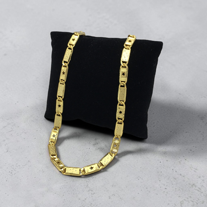 STAR ENGRAVED MEN’S GOLD CHAIN