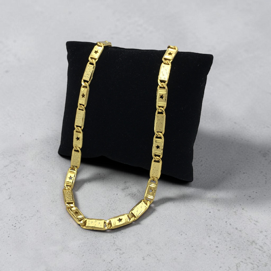 STAR ENGRAVED MEN’S GOLD CHAIN
