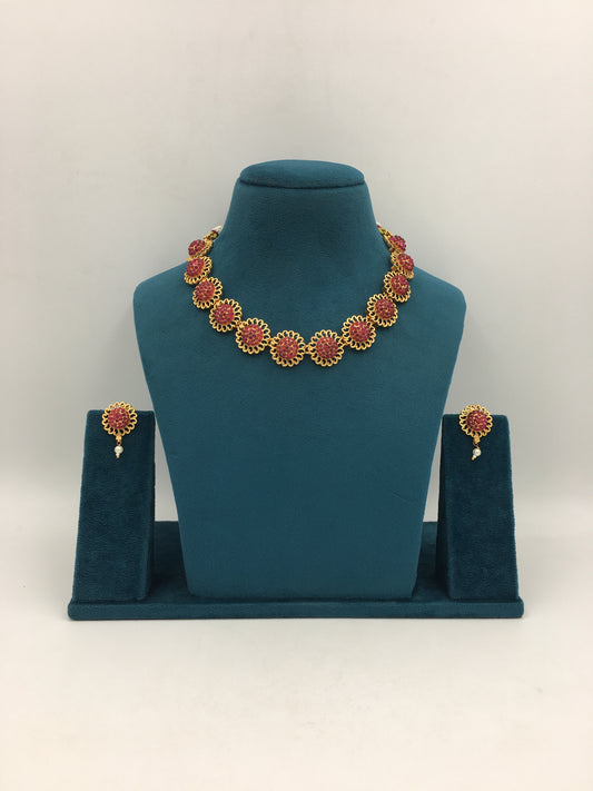 SHREYANSHI GOLDEN ENCKLACE SET