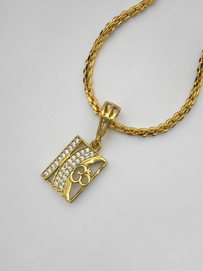 OM SYMBOL MICRO GOLD PLATED PENDANT CHAIN