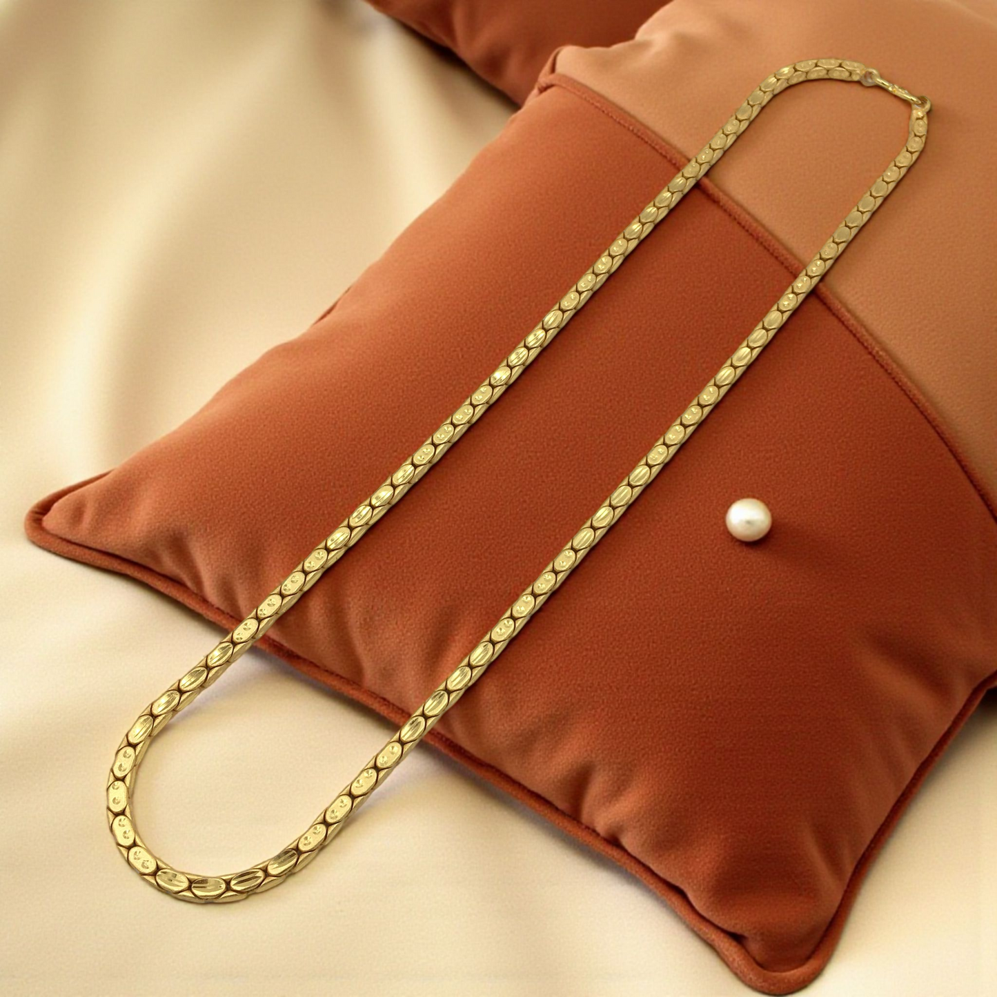 AURMEN OVAL HAMMERED LUXE 22 INCH MEN'S CHAIN