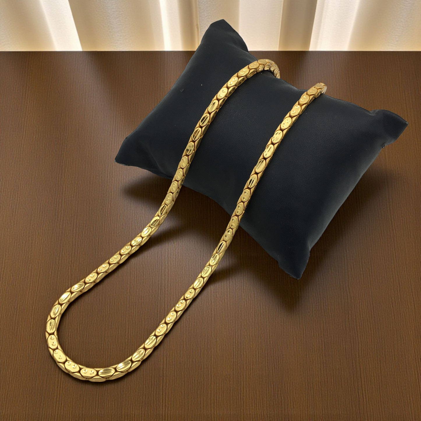 AURMEN OVAL HAMMERED LUXE 22 INCH MEN'S CHAIN