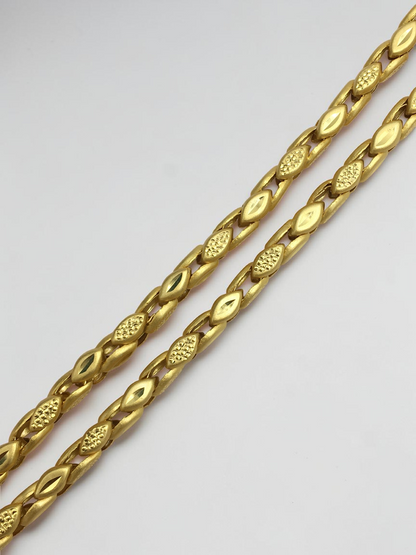 OVAL TEXTURE MICRO GOLD MEN’S CHAIN