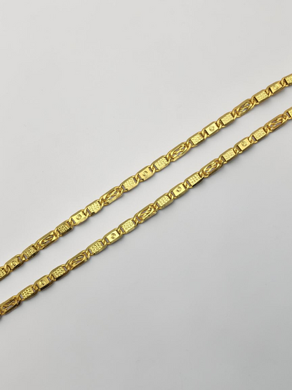 RECTANGULAR DESIGN MICRO GOLD MEN’S CHAIN