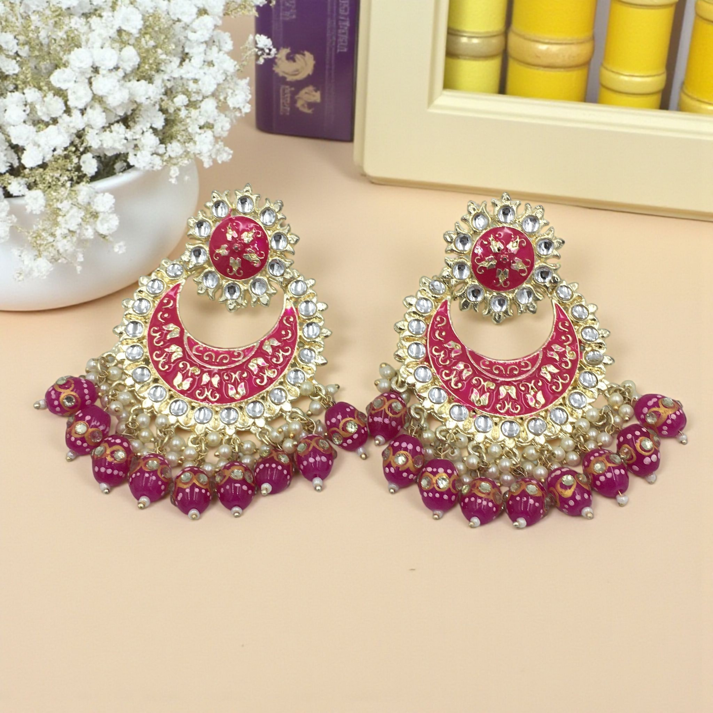 GULNAR KUNDAN DROPS CHANDBALI