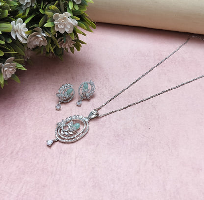STERLING WHITE AD PENDANT SET