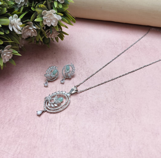 STERLING WHITE AD PENDANT SET