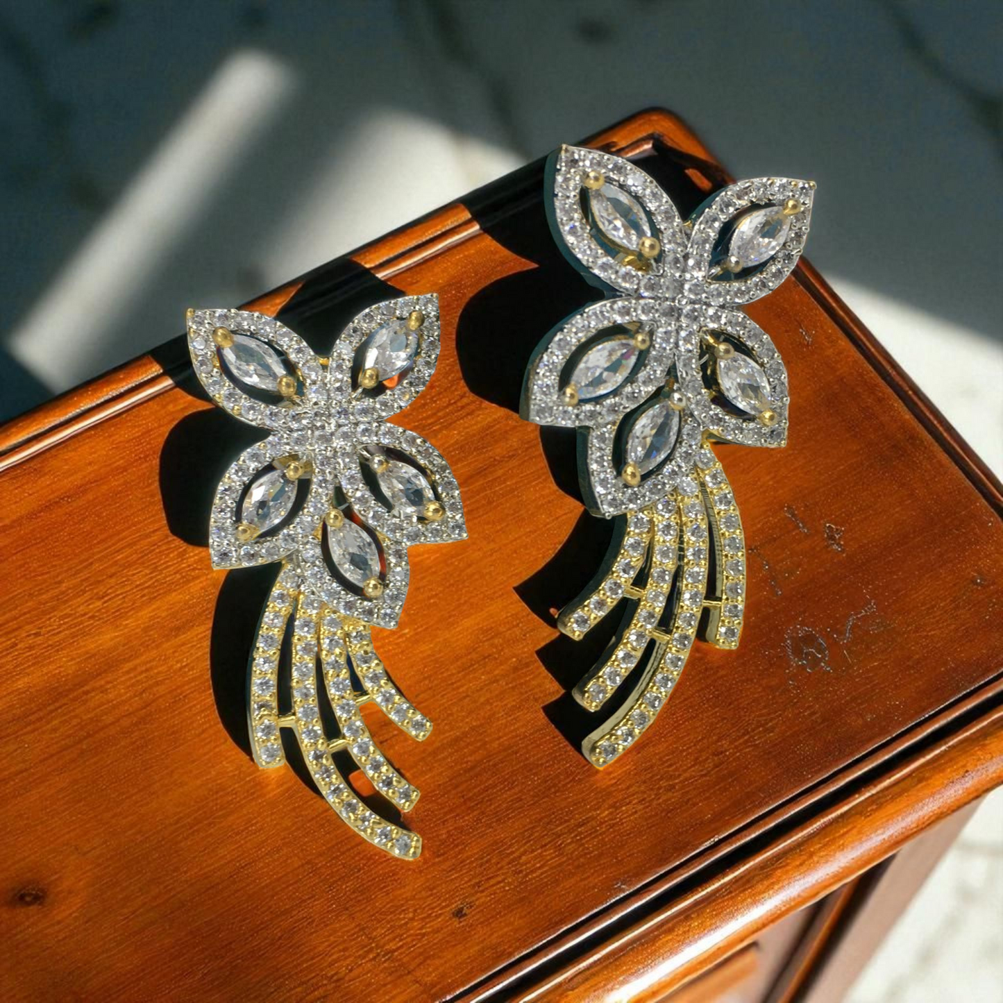 SRISHA AMERICAN DIAMOND LONG EARRINGS
