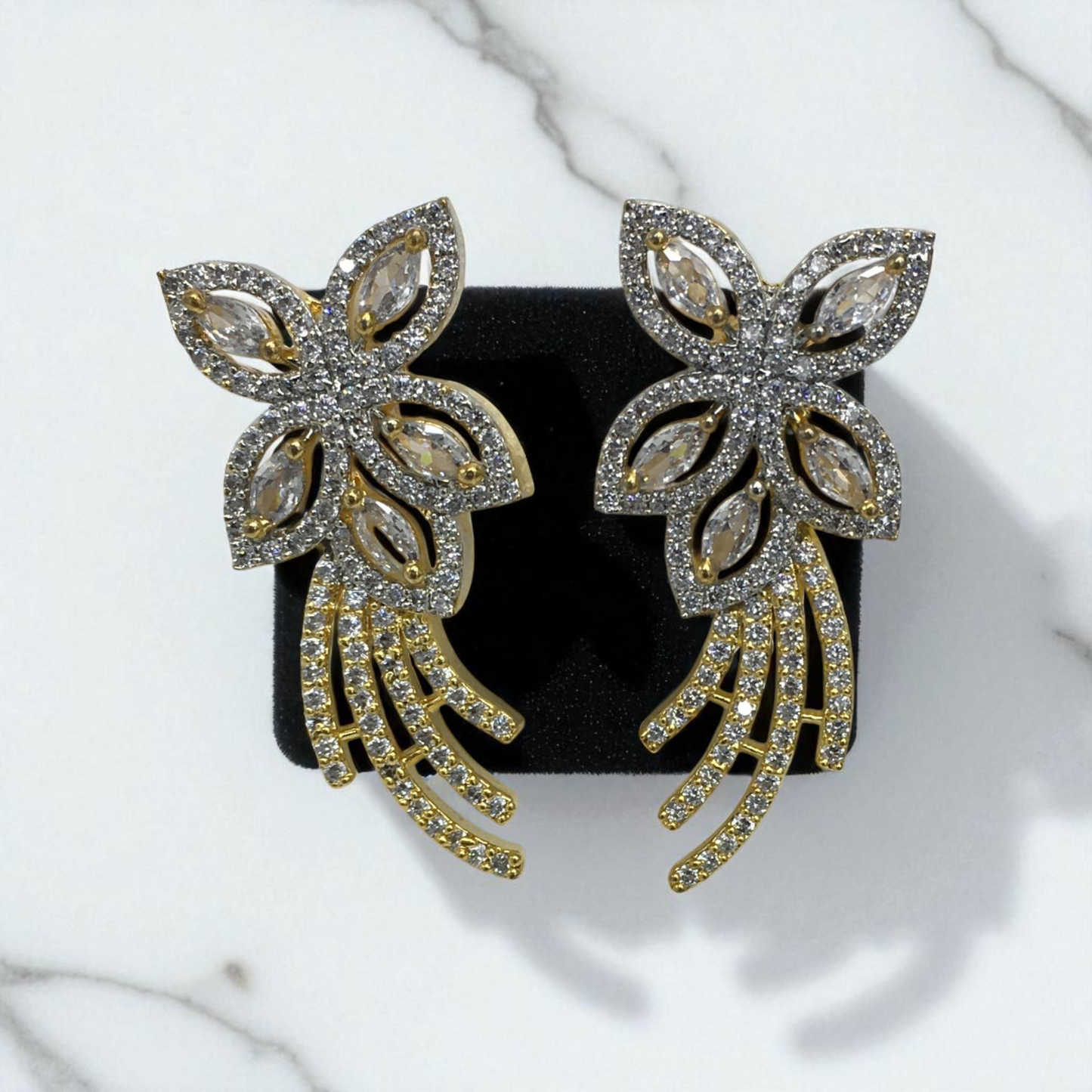 SRISHA AMERICAN DIAMOND LONG EARRINGS