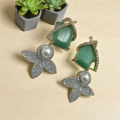 TANVI  AMERICAN DIAMOND LONG EARRINGS