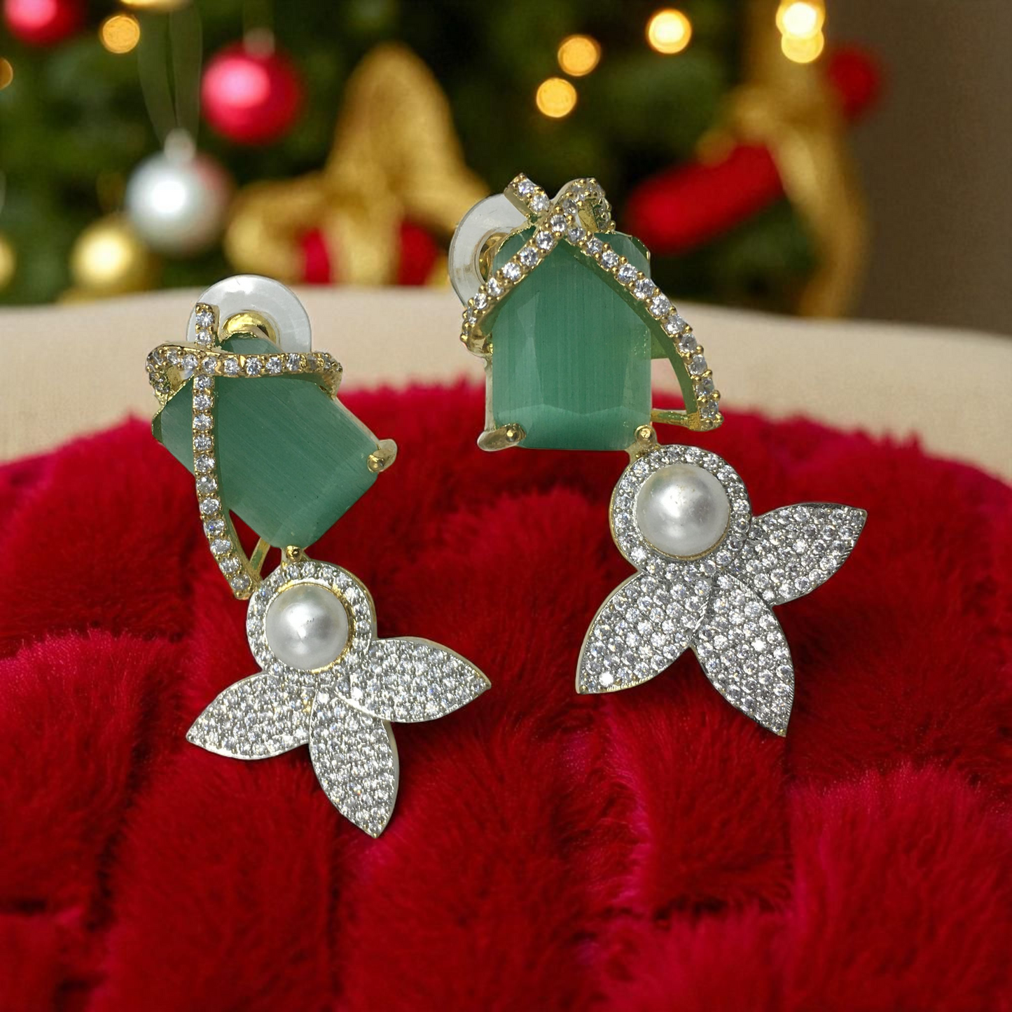 TANVI  AMERICAN DIAMOND LONG EARRINGS