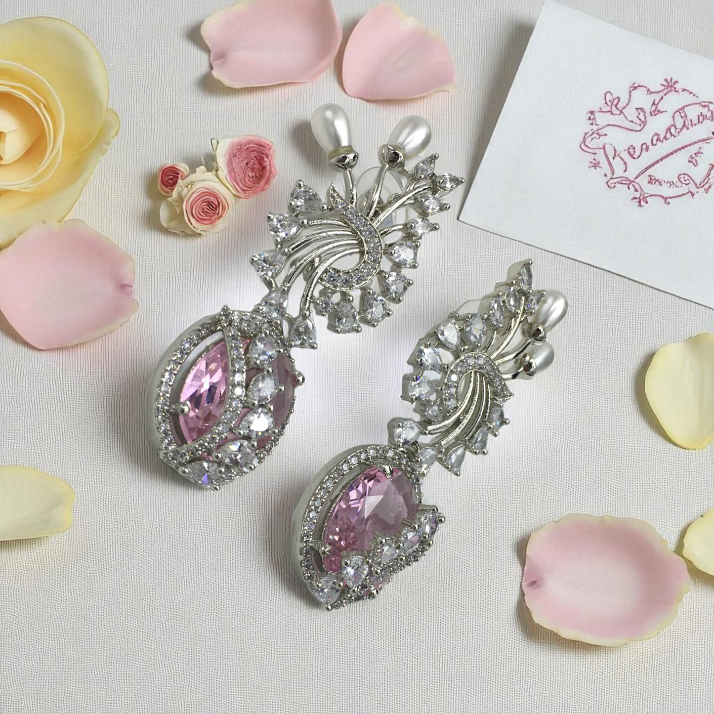 RIDHIMA  AMERICAN DIAMOND LONG EARRINGS