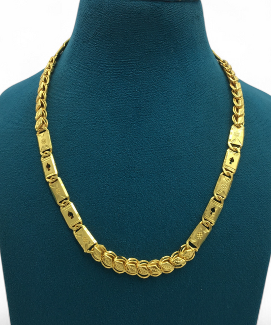 PREMIUM SQUARE LINK GOLD PLATED MEN'S CHAIN