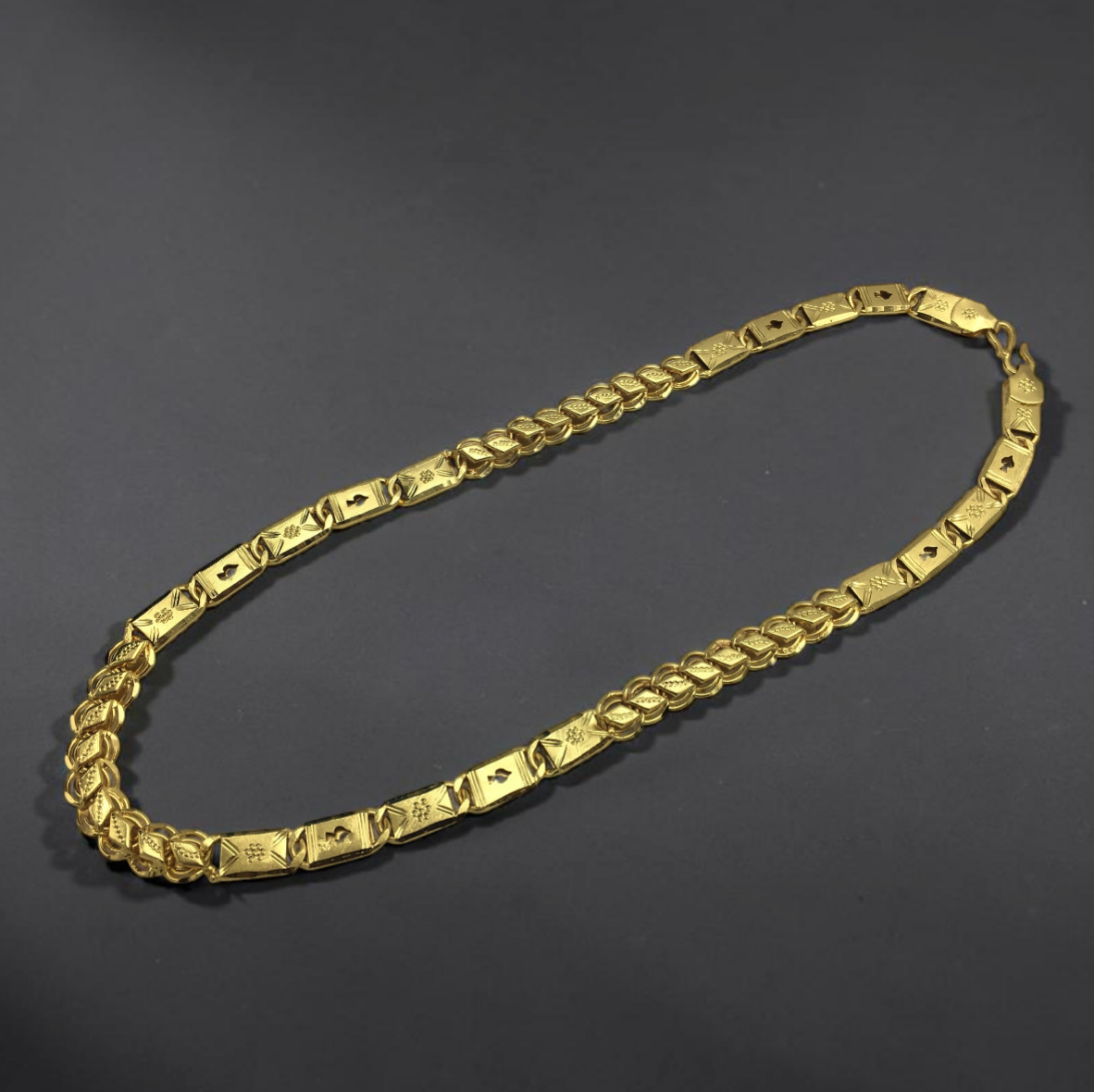 PREMIUM SQUARE LINK GOLD PLATED MEN'S CHAIN