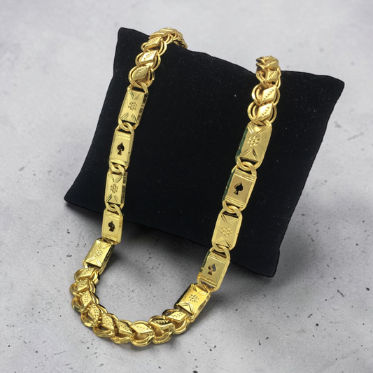 PREMIUM SQUARE LINK GOLD PLATED MEN'S CHAIN