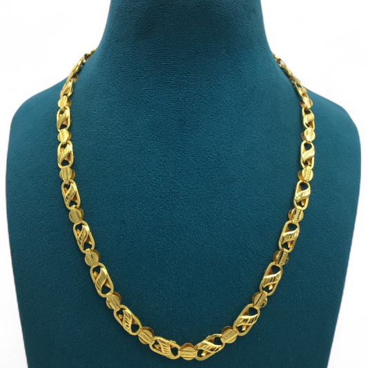 LIGHTWEIGHT DESIGNER LINK MICRO GOLD MEN'S CHAIN