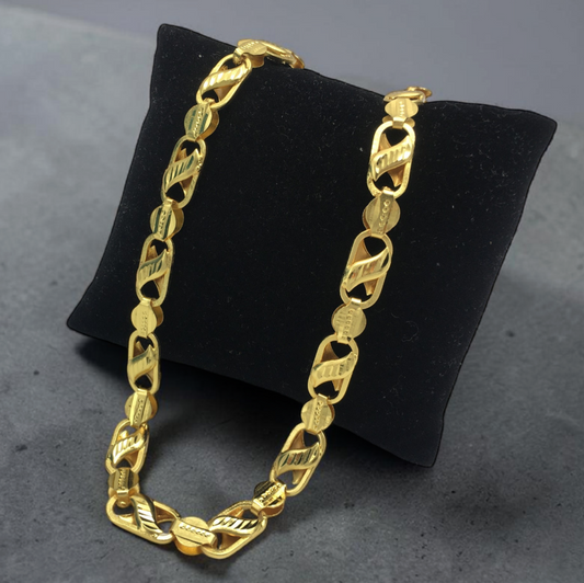LIGHTWEIGHT DESIGNER LINK MICRO GOLD MEN'S CHAIN