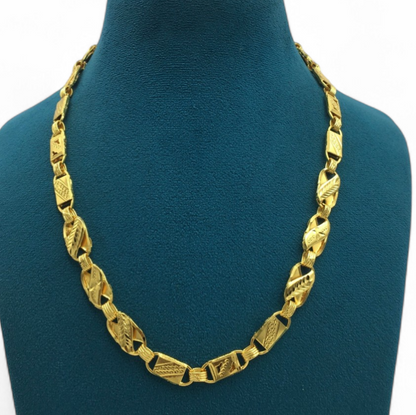 ROYAL TEXTURED LINK MICRO GOLD MEN'S CHAIN