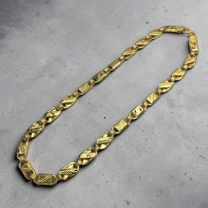 ROYAL TEXTURED LINK MICRO GOLD MEN'S CHAIN