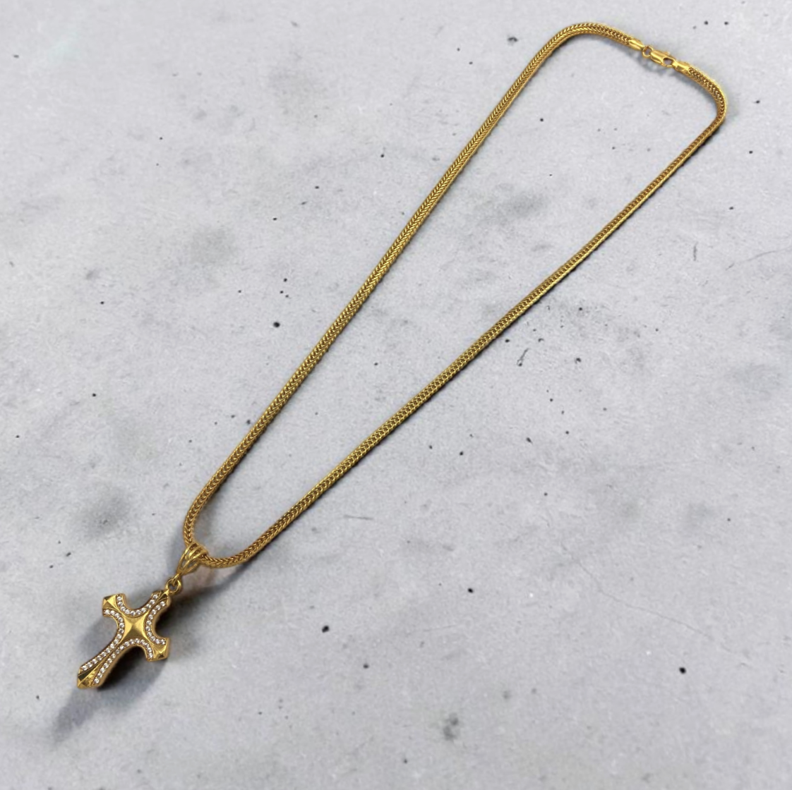 PREMIUM MICRO GOLD CROSS PENDANT MEN'S CHAIN