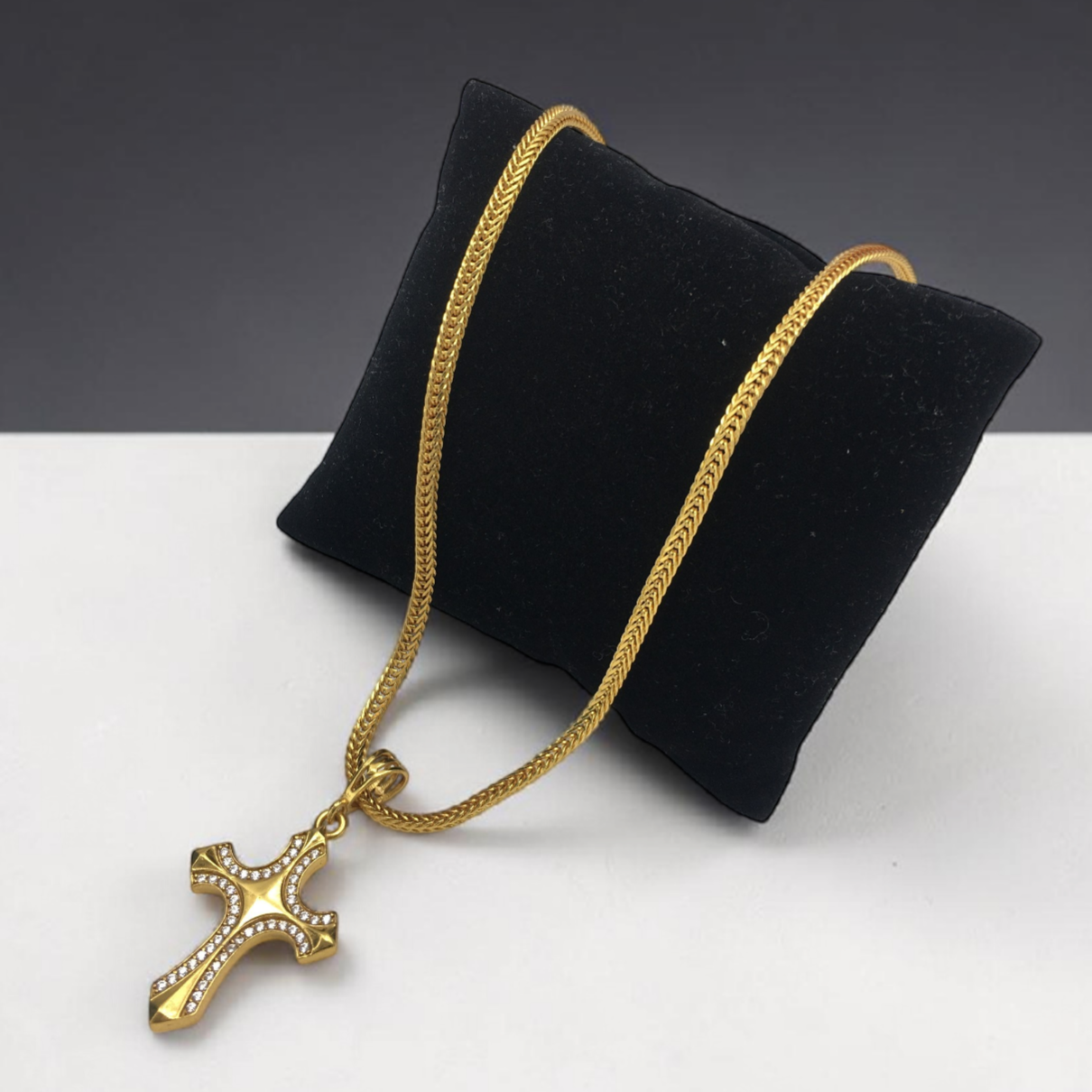 PREMIUM MICRO GOLD CROSS PENDANT MEN'S CHAIN