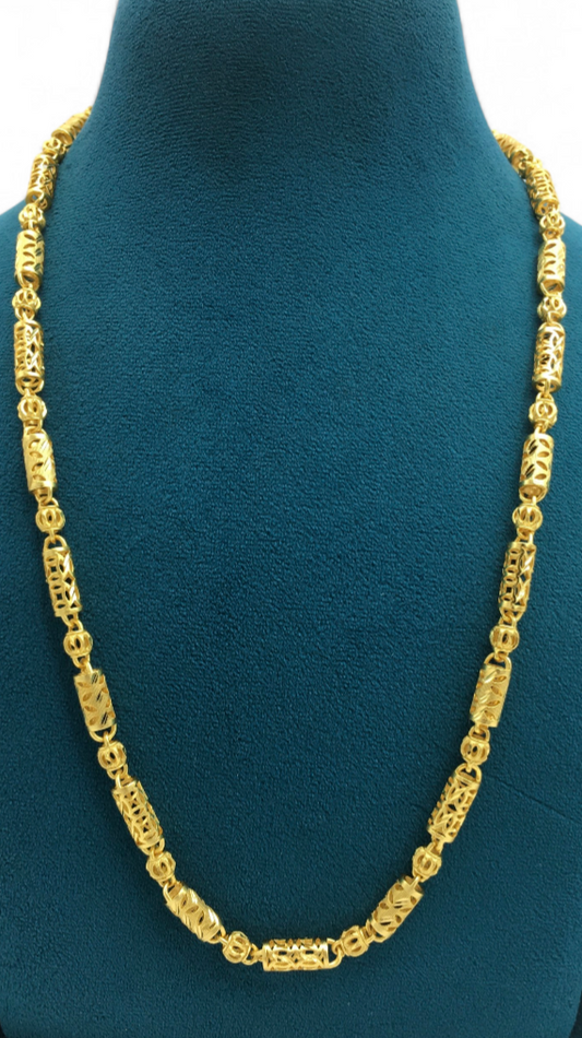 IMPERION BARREL GOLD FINISH MEN'S CHAIN