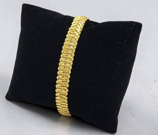 HEAVY GOLD FINISH CURB LINK MEN'S BRACELET