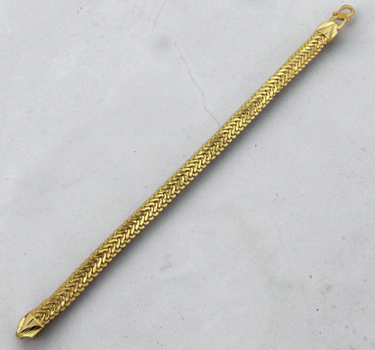 HEAVY GOLD FINISH CURB LINK MICRO GOLD PLATED BRACELET FOR MEN | PREMIUM BRASS BRACELET