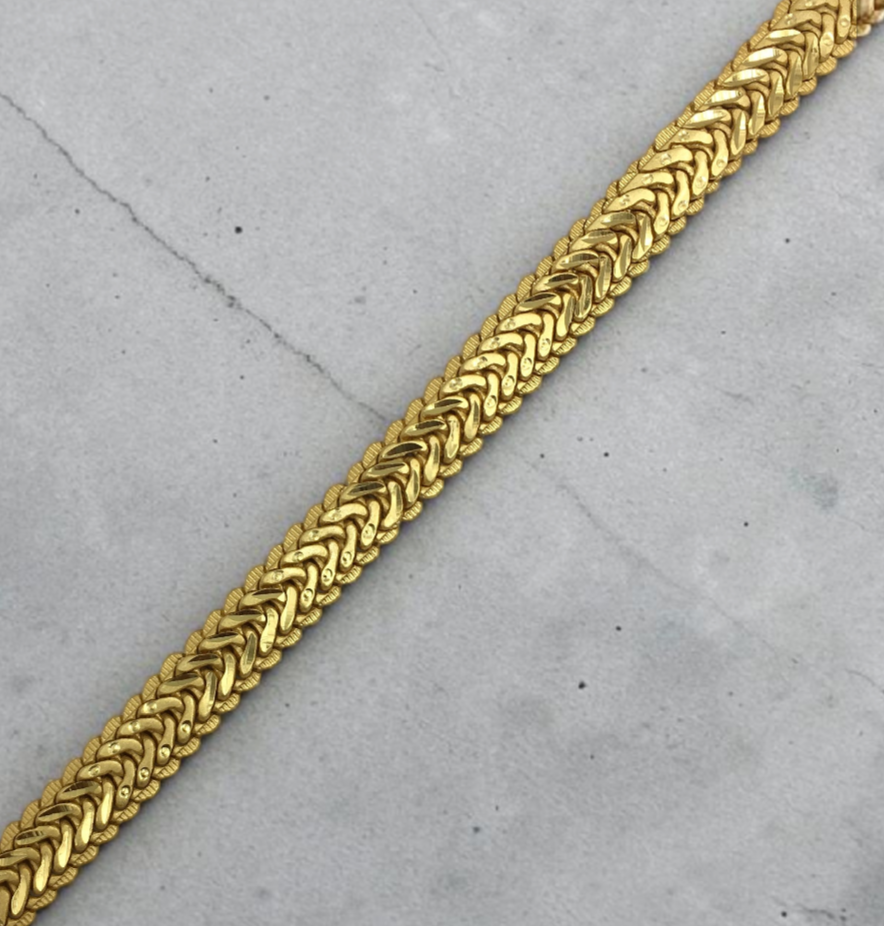 HEAVY GOLD FINISH CURB LINK MICRO GOLD PLATED BRACELET FOR MEN | PREMIUM BRASS BRACELET
