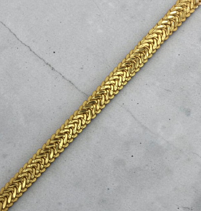 HEAVY GOLD FINISH CURB LINK MICRO GOLD PLATED BRACELET FOR MEN | PREMIUM BRASS BRACELET
