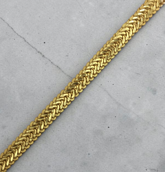 HEAVY GOLD FINISH CURB LINK MEN'S BRACELET