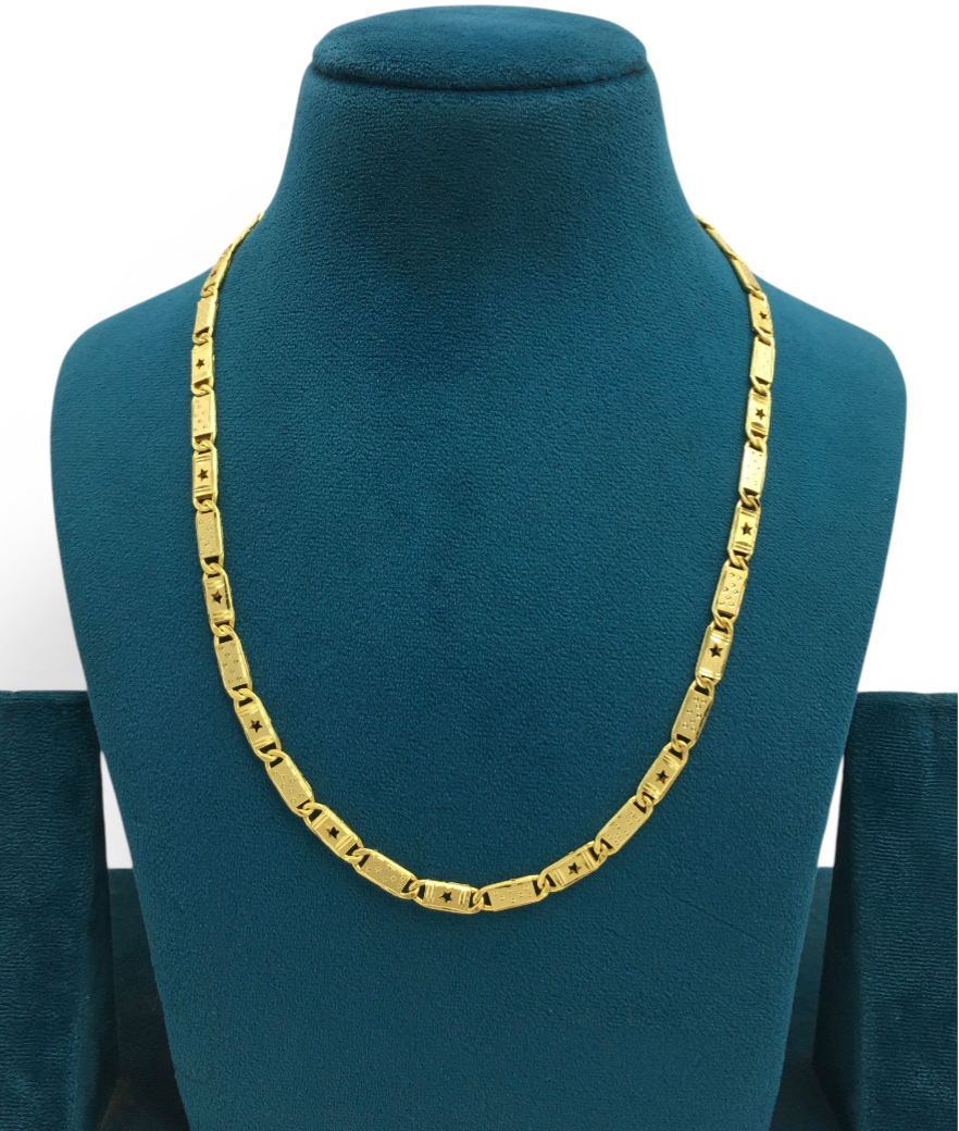 STAR ENGRAVED MEN’S GOLD CHAIN