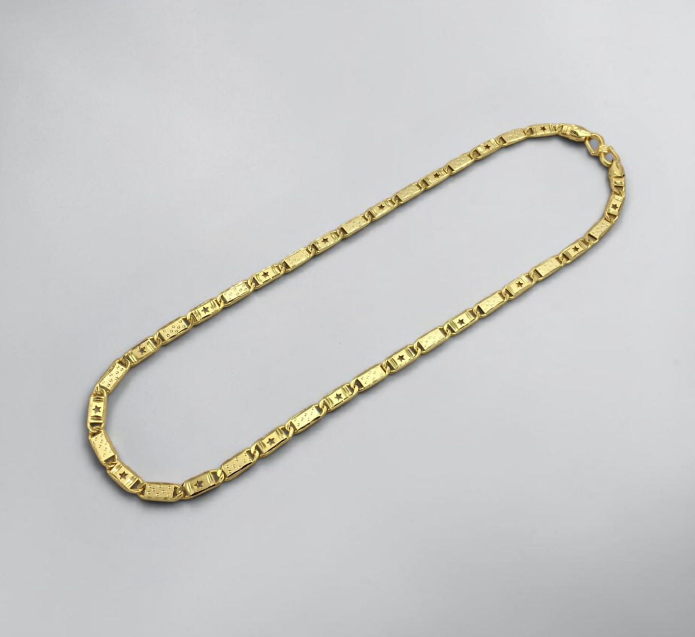 STAR ENGRAVED MEN’S GOLD CHAIN
