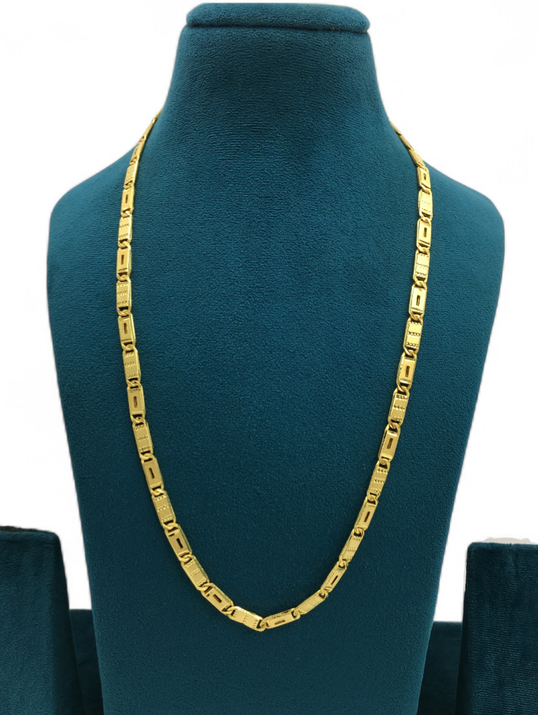 LINEAR TEXTURED GOLD MEN’S CHAIN