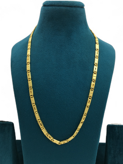 LINEAR TEXTURED GOLD MEN’S CHAIN