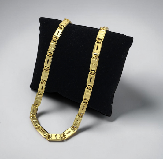 LINEAR TEXTURED GOLD MEN’S CHAIN