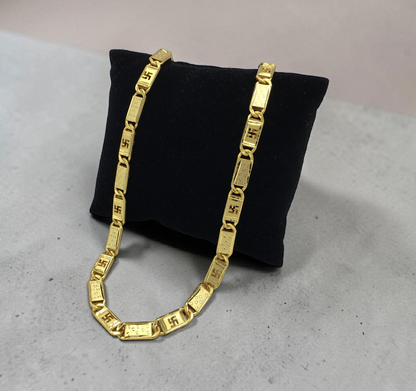 AUSPICIOUS SWASTIK ENGRAVED MEN’S GOLD CHAIN