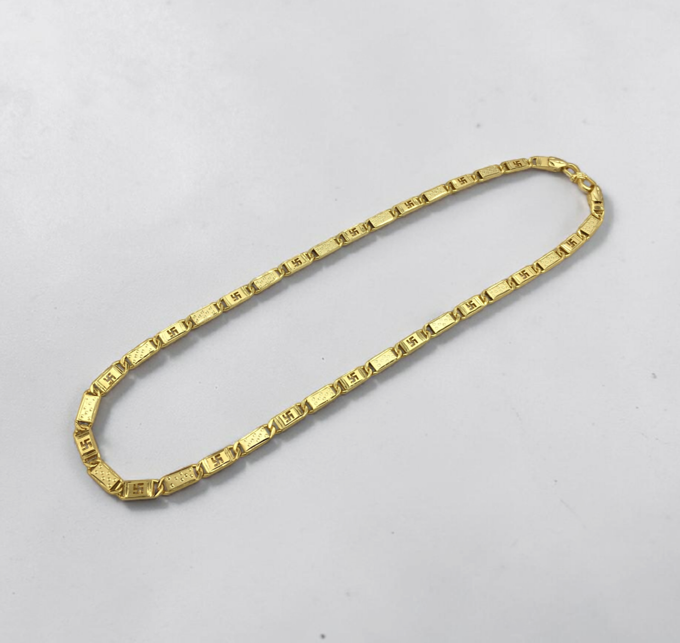 AUSPICIOUS SWASTIK ENGRAVED MEN’S GOLD CHAIN