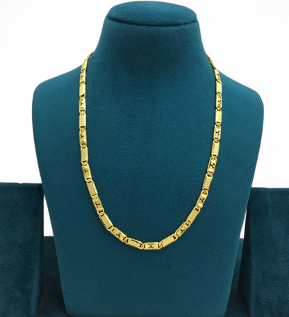 BOLD TEXTURE RECTANGULAR MEN’S GOLD CHAIN