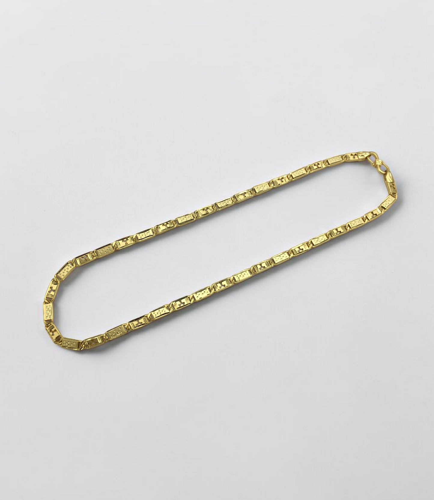 BOLD TEXTURE RECTANGULAR MEN’S GOLD CHAIN