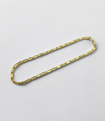 BOLD TEXTURE RECTANGULAR MEN’S GOLD CHAIN