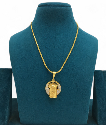 MAHADEV TRISHUL MICRO GOLD PLATED PENDANT CHAIN