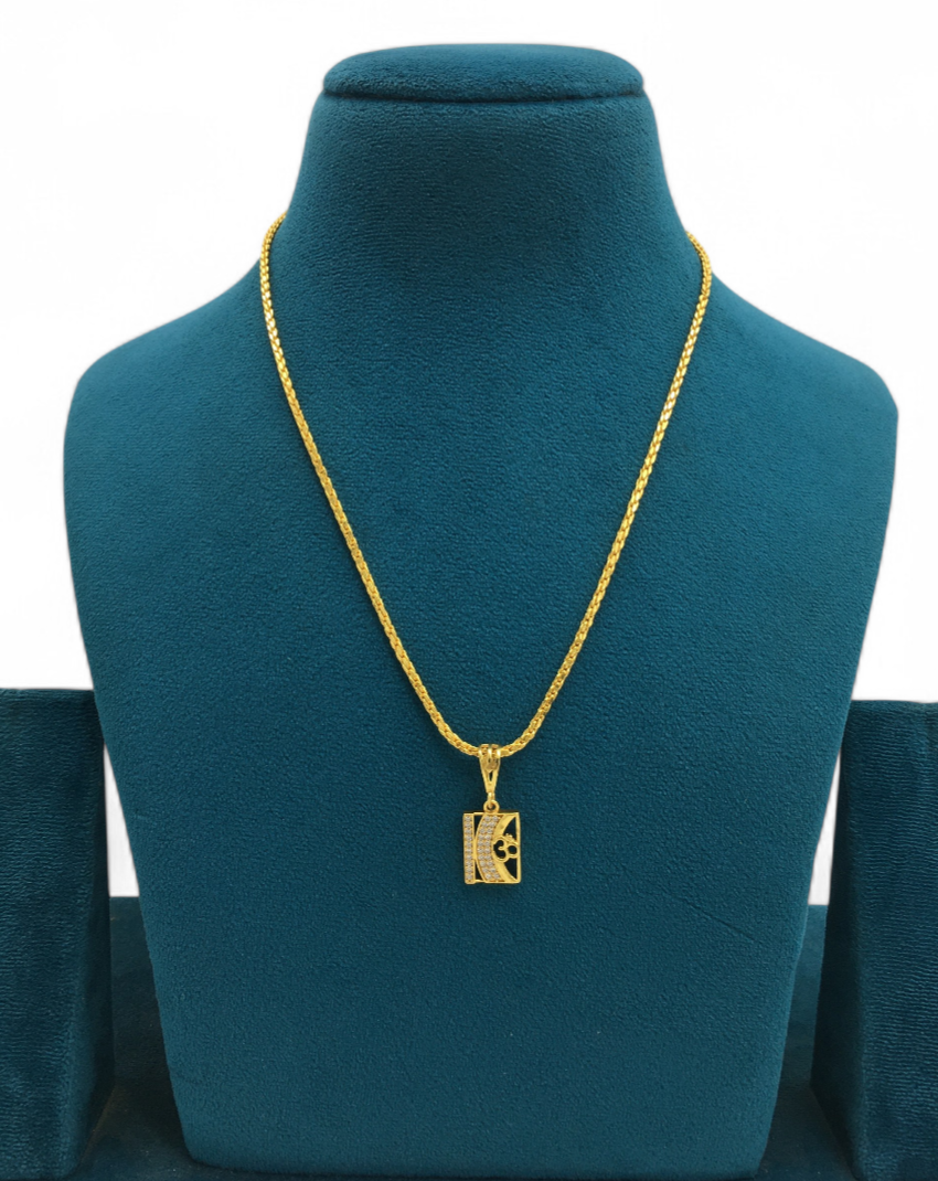 OM SYMBOL MICRO GOLD PLATED PENDANT CHAIN