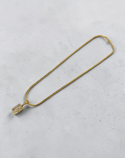OM SYMBOL MICRO GOLD PLATED PENDANT CHAIN
